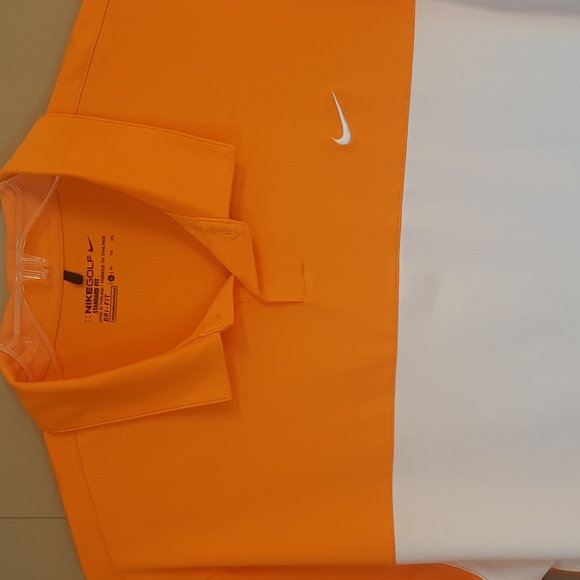 Nike Golf Men's Polo Shirt Size XL Orange And White - Picture 7 of 12